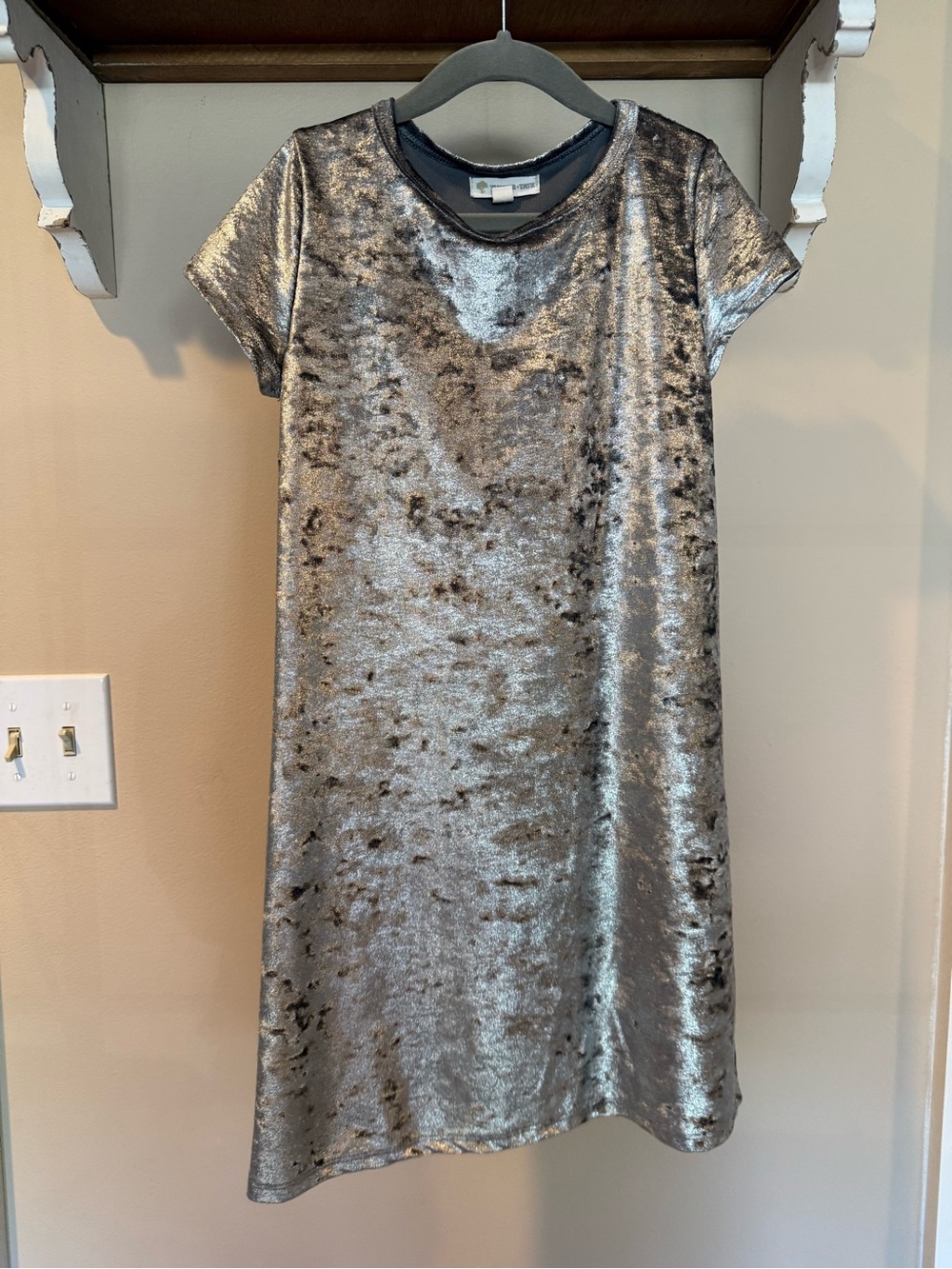 Tucker + Tate Crushed Velvet Silver Dress